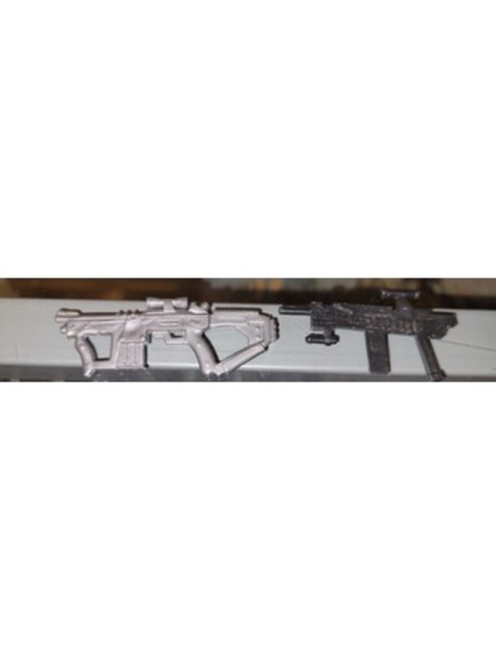 2pc Action Figure Weapon Accessories Black Silver Plastic Rifles Guns